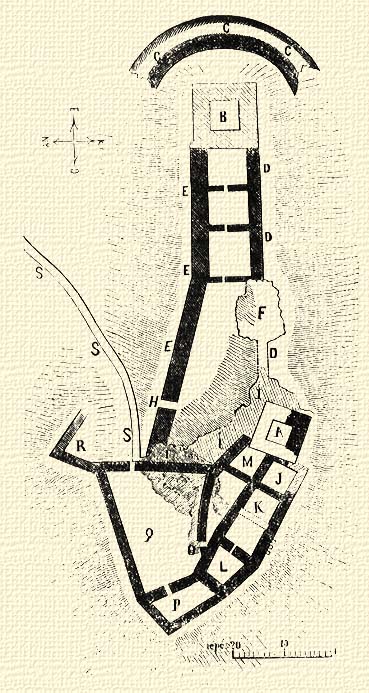 Orb�n Bal�zs rajza a torock�szentgy�rgyi v�r alaprajz�r�l (1868)